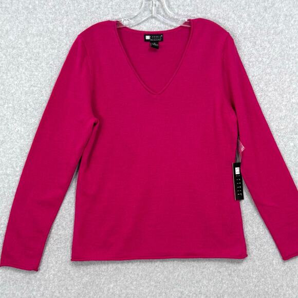 Carol Little 100% Merino Wool Sweater Size M V-Neck Old Money Classic Luxury - Picture 2 of 12